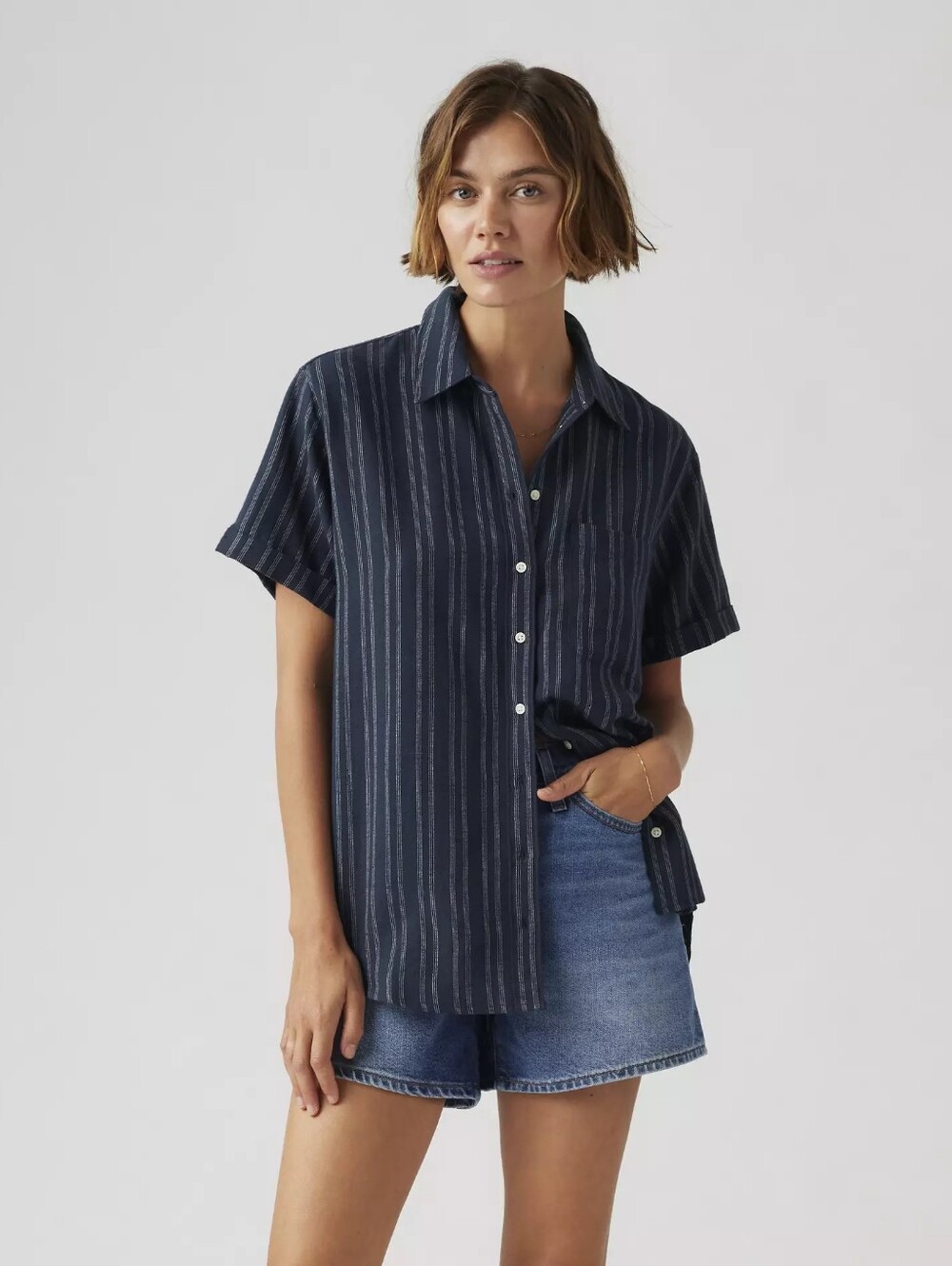 Levi's Darlene Linen Blend Short Sleeve Shirt